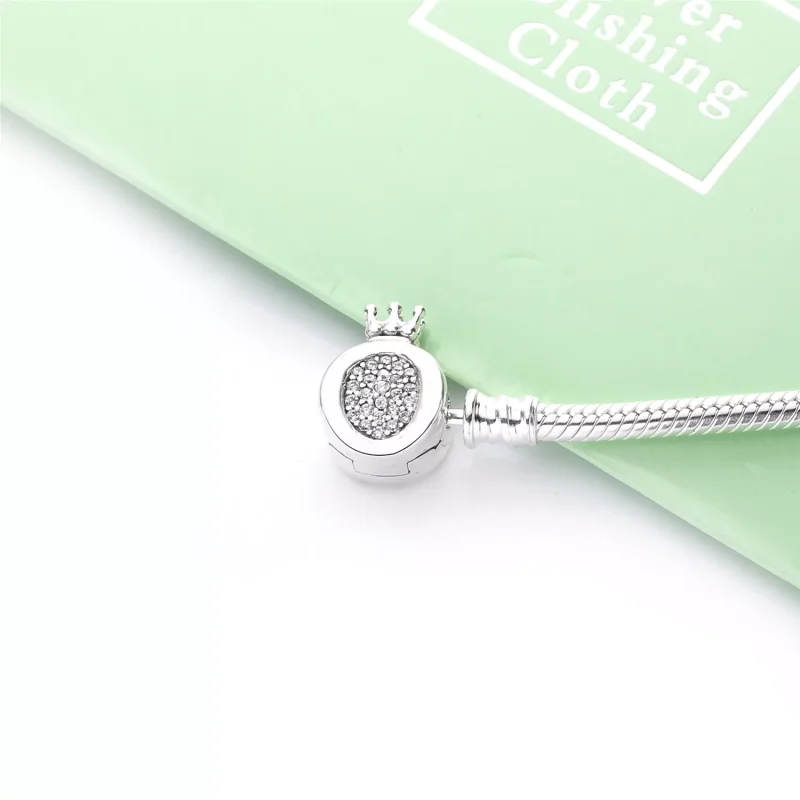 (bild till) Pandora Moments Crown O & Snake Chain Armband - 598286Cz - View 4