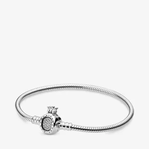 (bild till) Pandora Moments Crown O & Snake Chain Armband - 598286Cz