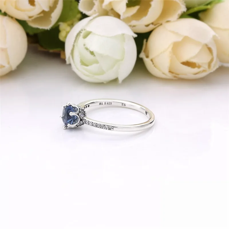 (bild till) Pandora Ring Blå Mousserande Krona - 198289Nswb - View 2