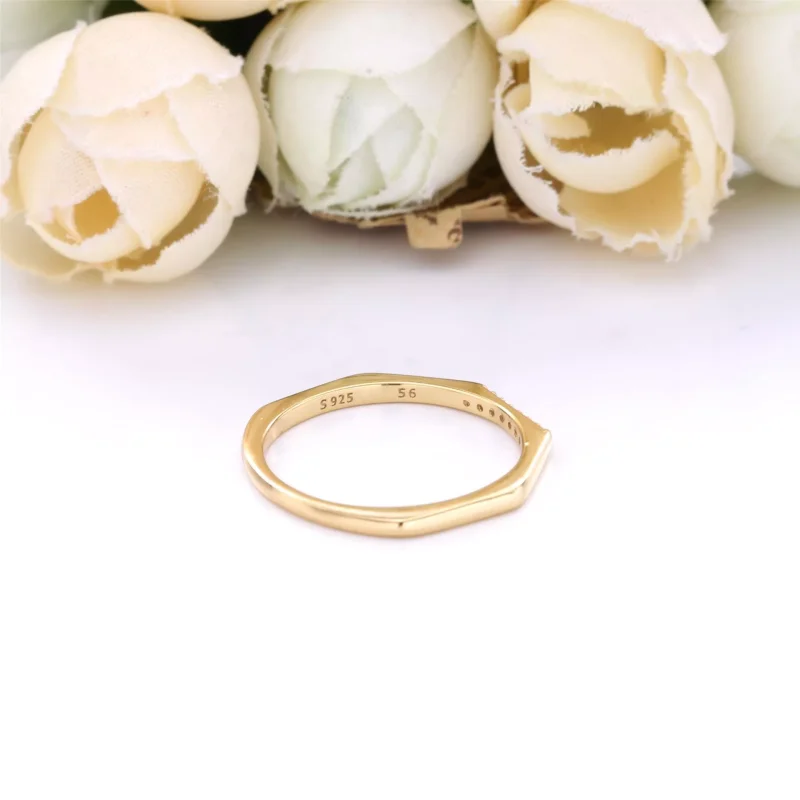 (bild till) Pandora Ring Mångfasetterad 14 Karats Guldpläterad - 168343Cz - View 2