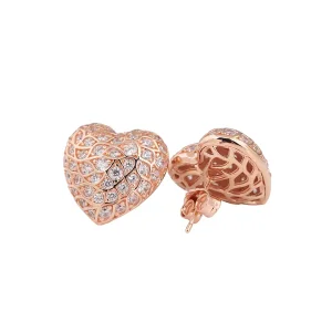 Pandora Stiftörhängen Mousserande Mönster Heart Single 14 Karat Roséguld - 298568C01M (bild till) Pandora Stiftörhängen Mousserande Mönster Heart Single 14 Karat Roséguld - 298568C01M