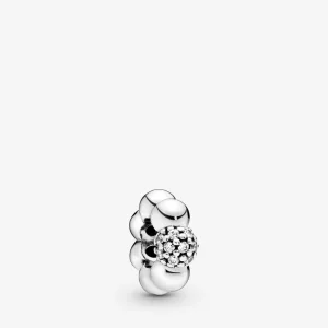 (bild till) Polished & Pavé Bead Mellanled - 798310Cz
