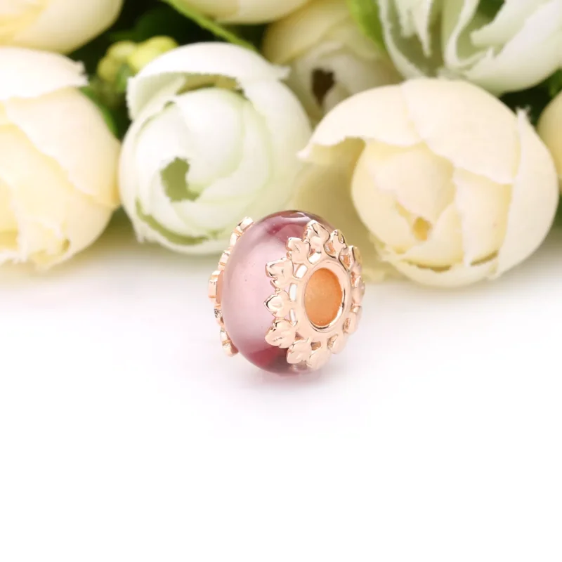 (bild till) Rosa Muranoglas Och Löv, Berlock - 788244 - View 2