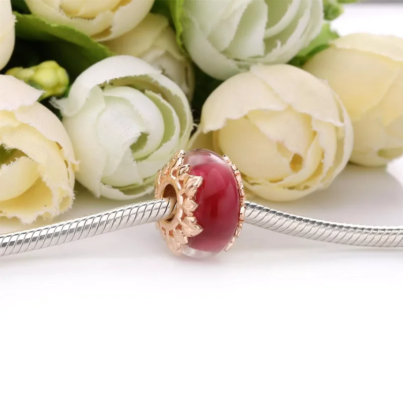 (bild till) Rosa Muranoglas Och Löv, Berlock - 788244 - View 3