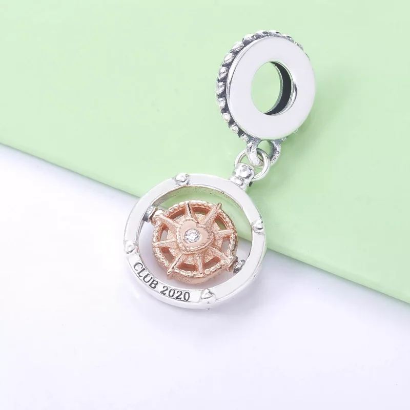 (bild till) Pandora Hängberlock Pandora Club 2020 -Kompass 14 Karat Roséguld - 788590C01 - View 3