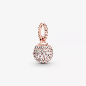 (bild till) Pandora Hängsmycke Pavé Boll 14 Karat Roséguld - 388686C01