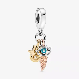 (bild till) Hängberlock Med Hamsa-Handen, Det Allseende Ögat Och En Fjäder - 768785C01