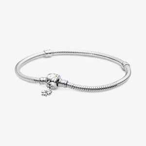 (bild till) Pandora Moments Tusensköna Blomlås Ormkedjearmband - 598776C01