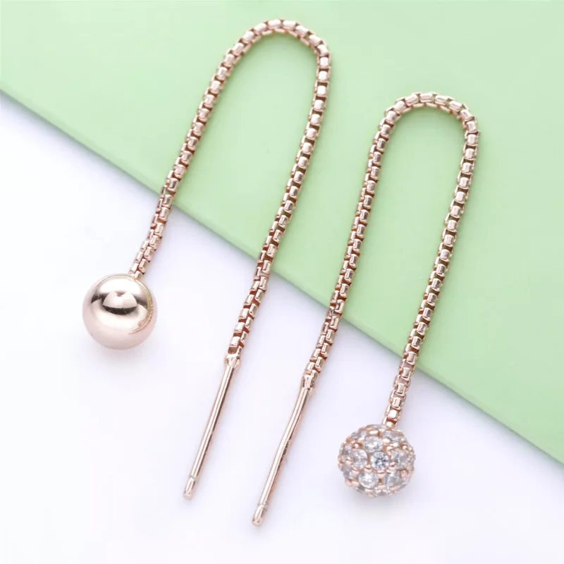 (bild till) Pandora Örhängen Polerad & Pavé 14 Karat Roséguld - 288325Cz - View 3