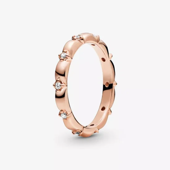 (bild till) Pandora Ring Blomma Kronblad Band 14 Karat Roséguld - 188791C01