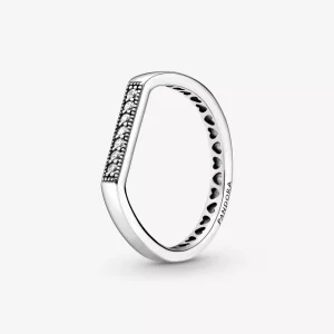 (bild till) Glittrande Platt Stapelbar Ring - 199041C01