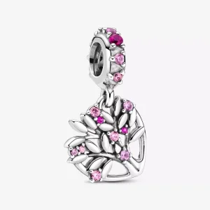 (bild till) Hjärtformad, Rosa Hängberlock Med Familjeträd - 799153C01