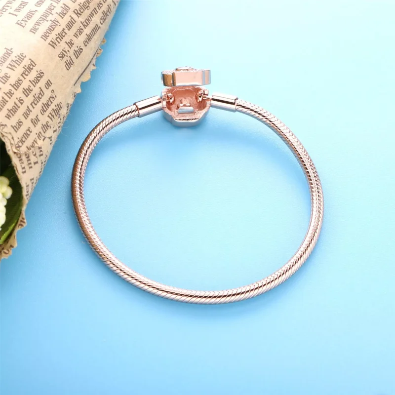 (bild till) Pandora Armband Pink Fan Clasp Ormkedja 14 Karat Roséguld - 588145C01 - View 5