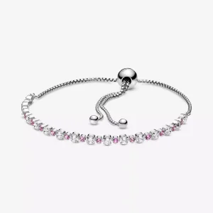 (bild till) Pandora Armband Rosa & Klar Gnistor Reglage - 598517C02