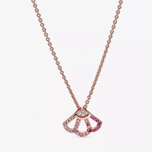 (bild till) Pandora Halsband Rosa Fläkt 14 Karat Roséguld - 388146C01