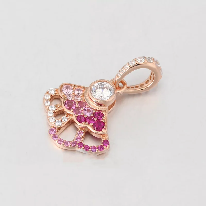 (bild till) Pandora Hängberlock Rosa Fläkt 14 Karat Roséguld - 788147C01 - View 2