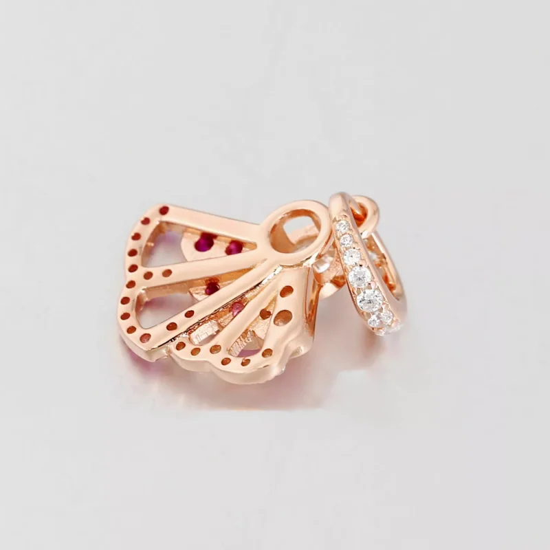 (bild till) Pandora Hängberlock Rosa Fläkt 14 Karat Roséguld - 788147C01 - View 3