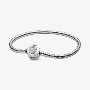 (bild till) Pandora Moments Glittrande Crown O Ormkedjearmband - 599046C01