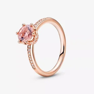 (bild till) Rosa Glittrande Krona, Solitärring - 188289C01