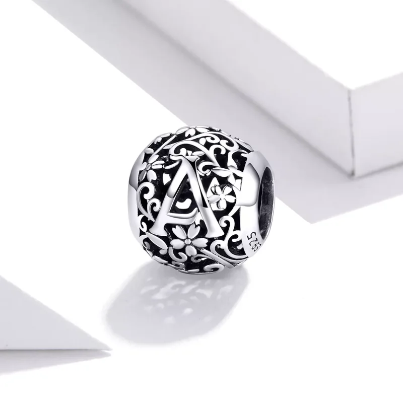 (bild till) Pandora Stil Berlock Openwork Flower Letter A - Scc1444-A - View 2