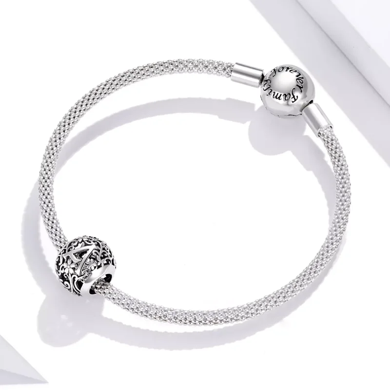 (bild till) Pandora Stil Berlock Openwork Flower Letter A - Scc1444-A - View 3