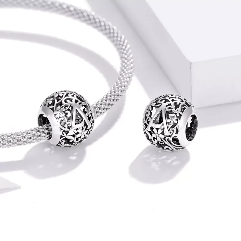 (bild till) Pandora Stil Berlock Openwork Flower Letter A - Scc1444-A - View 4