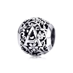 (bild till) Pandora Stil Berlock Openwork Flower Letter A - Scc1444-A