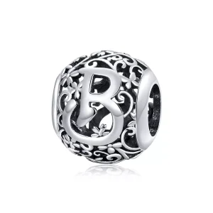 (bild till) Pandora Stil Berlock Openwork Flower Letter B - Scc1444-B
