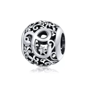 (bild till) Pandora Stil Berlock Openwork Flower Letter C - Scc1444-C