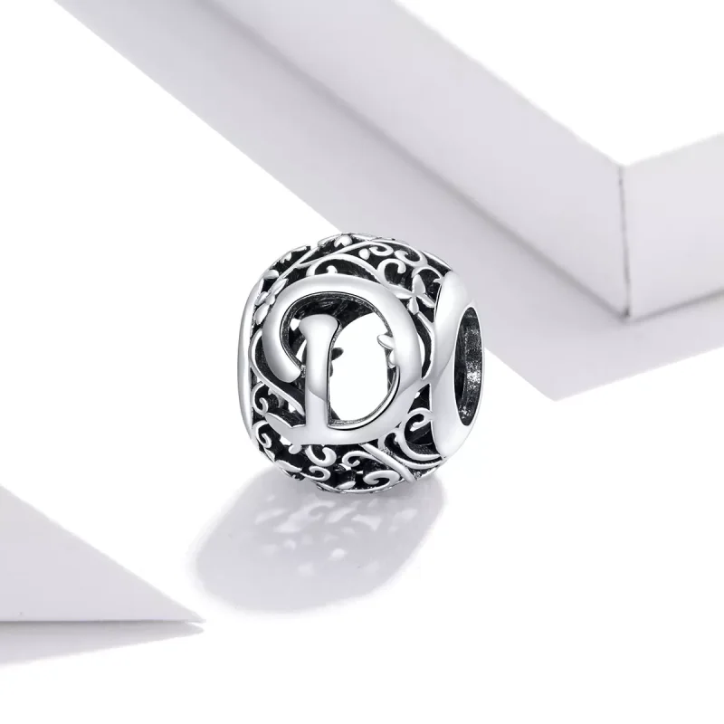 (bild till) Pandora Stil Berlock Openwork Flower Letter D - Scc1444-D - View 2