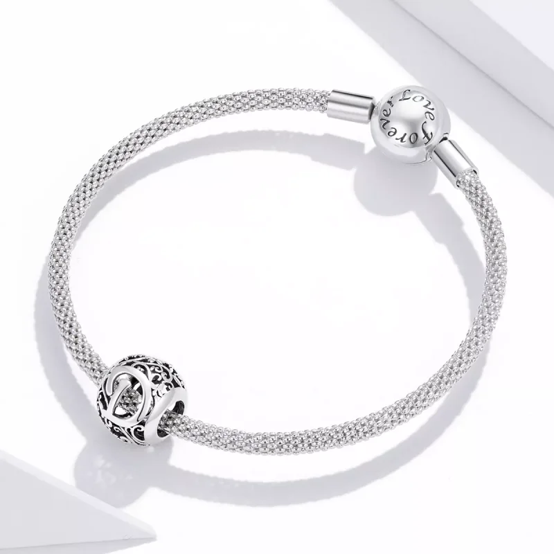 (bild till) Pandora Stil Berlock Openwork Flower Letter D - Scc1444-D - View 3