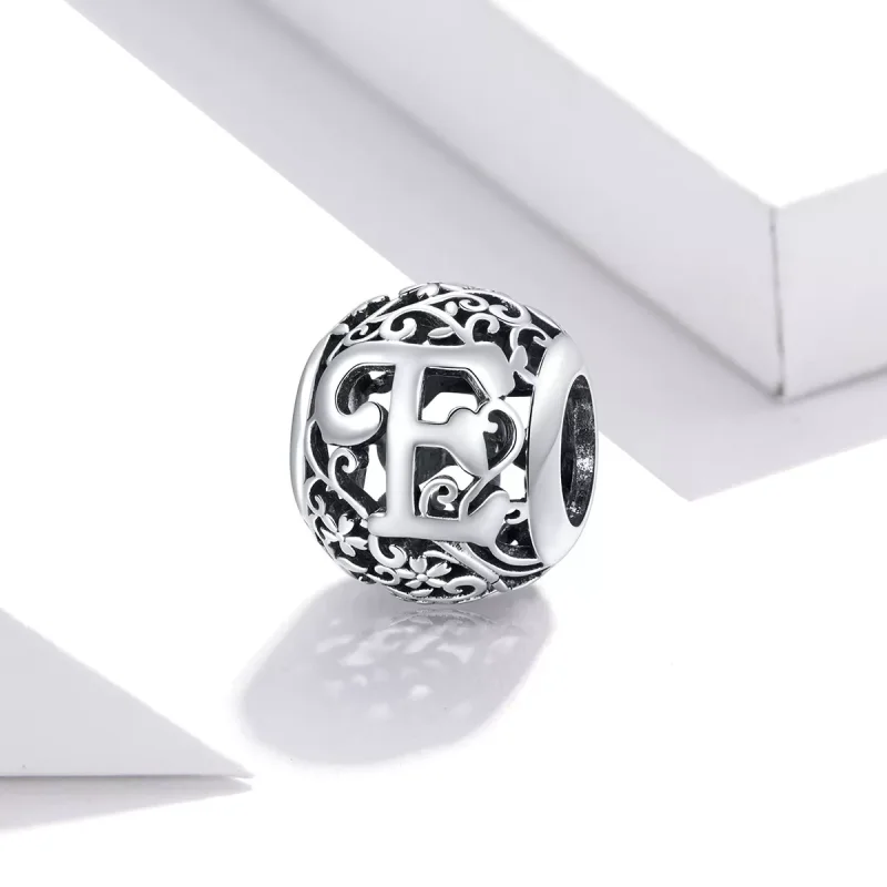 (bild till) Pandora Stil Berlock Openwork Flower Letter E - Scc1444-E - View 2
