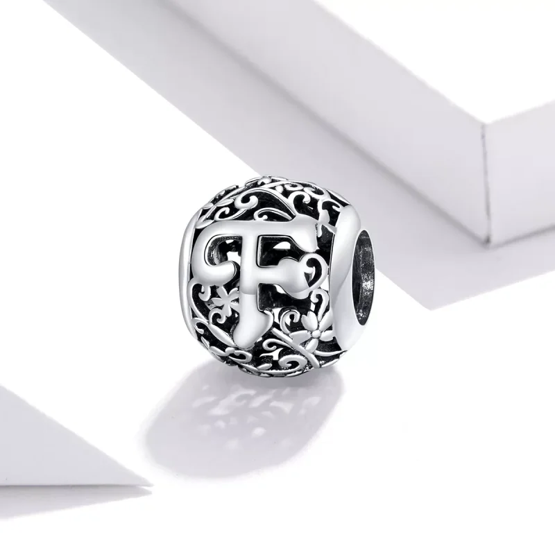 (bild till) Pandora Stil Berlock Openwork Flower Letter F - Scc1444-F - View 2