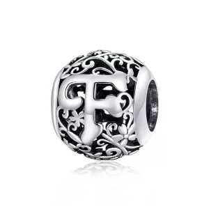 (bild till) Pandora Stil Berlock Openwork Flower Letter F - Scc1444-F