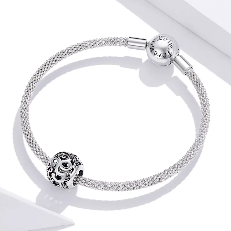 (bild till) Pandora Stil Berlock Openwork Flower Letter G - Scc1444-G - View 3
