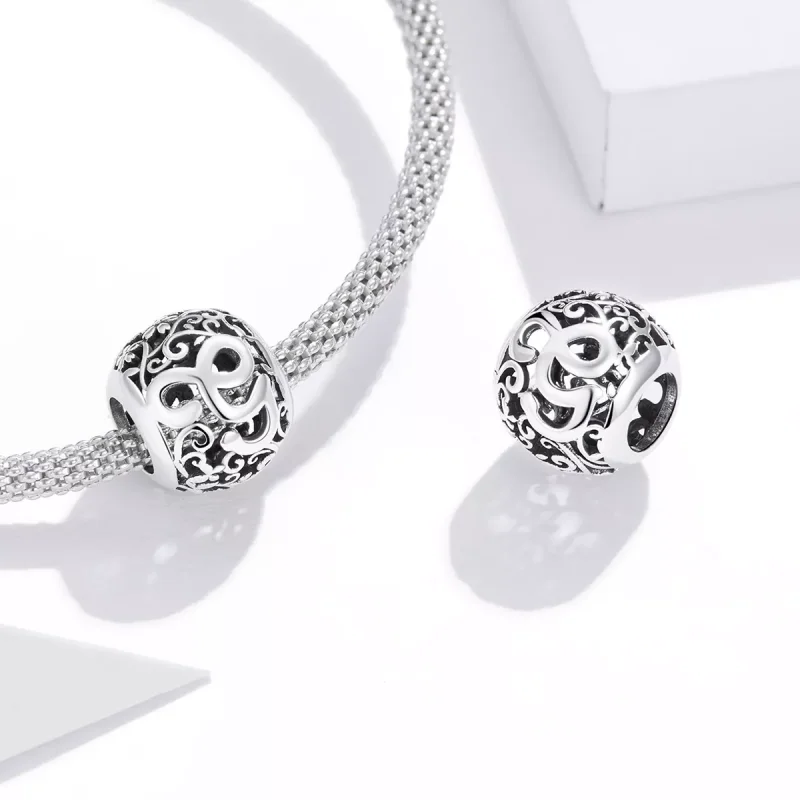 (bild till) Pandora Stil Berlock Openwork Flower Letter G - Scc1444-G - View 4