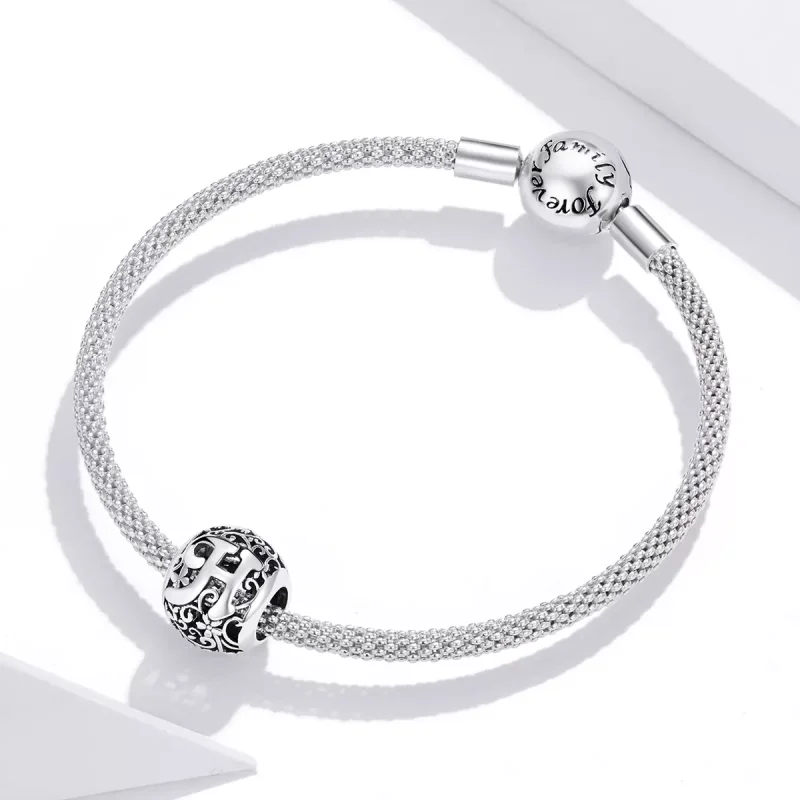 (bild till) Pandora Stil Berlock Openwork Flower Letter H - Scc1444-H - View 3