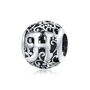 (bild till) Pandora Stil Berlock Openwork Flower Letter H - Scc1444-H