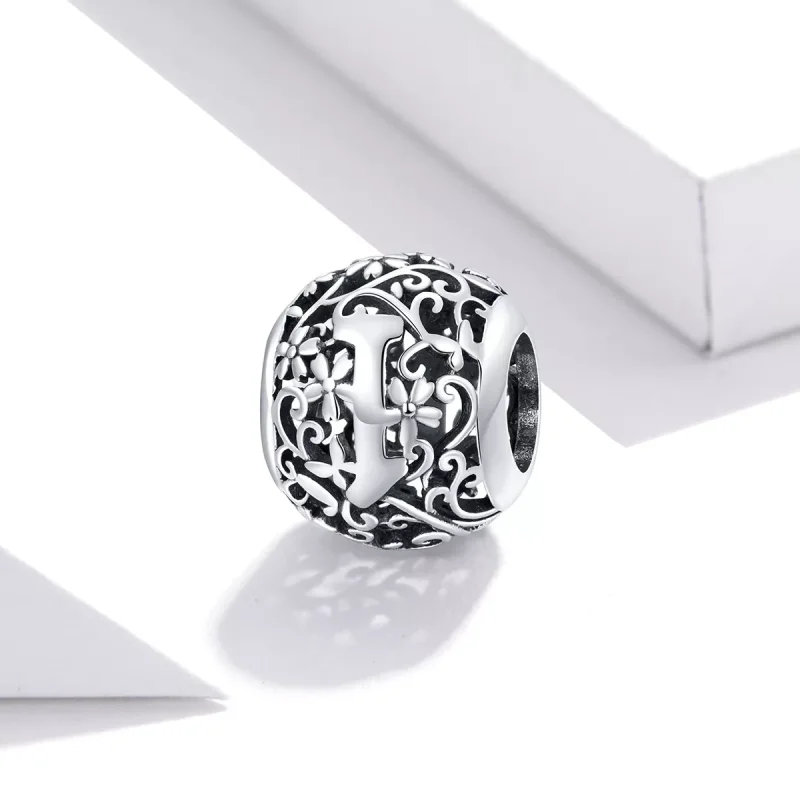 (bild till) Pandora Stil Berlock Openwork Flower Letter I - Scc1444-I - View 2