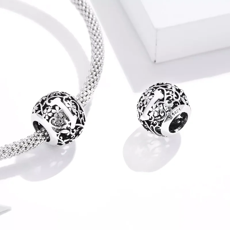 (bild till) Pandora Stil Berlock Openwork Flower Letter I - Scc1444-I - View 4