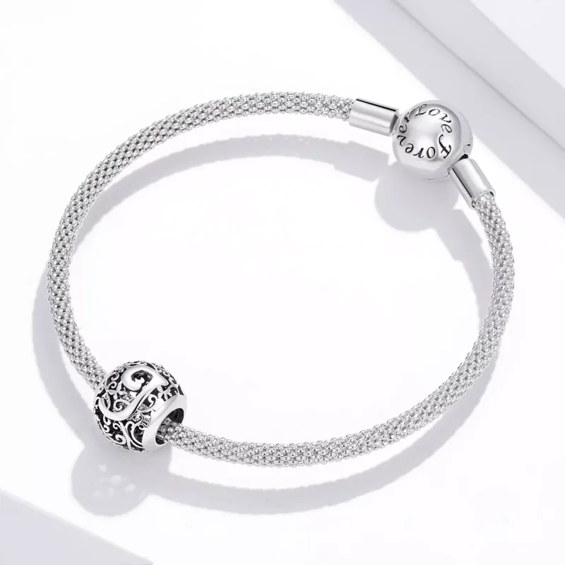 (bild till) Pandora Stil Berlock Openwork Flower Letter J - Scc1444-J - View 3