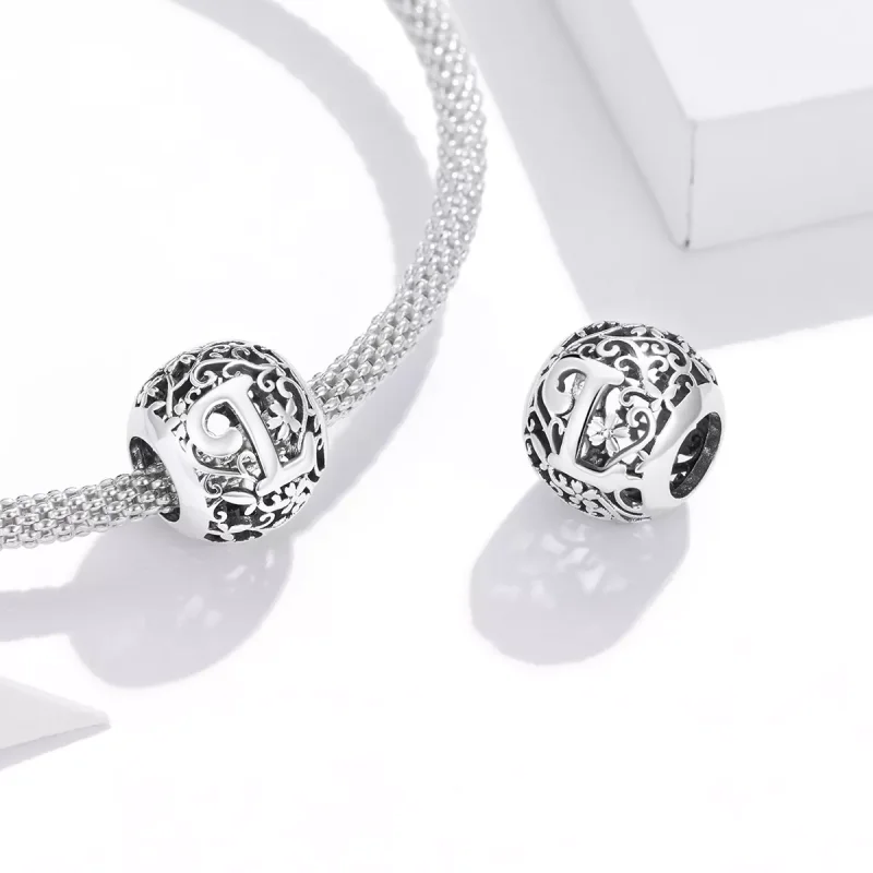 (bild till) Pandora Stil Berlock Openwork Flower Letter L - Scc1444-L - View 4