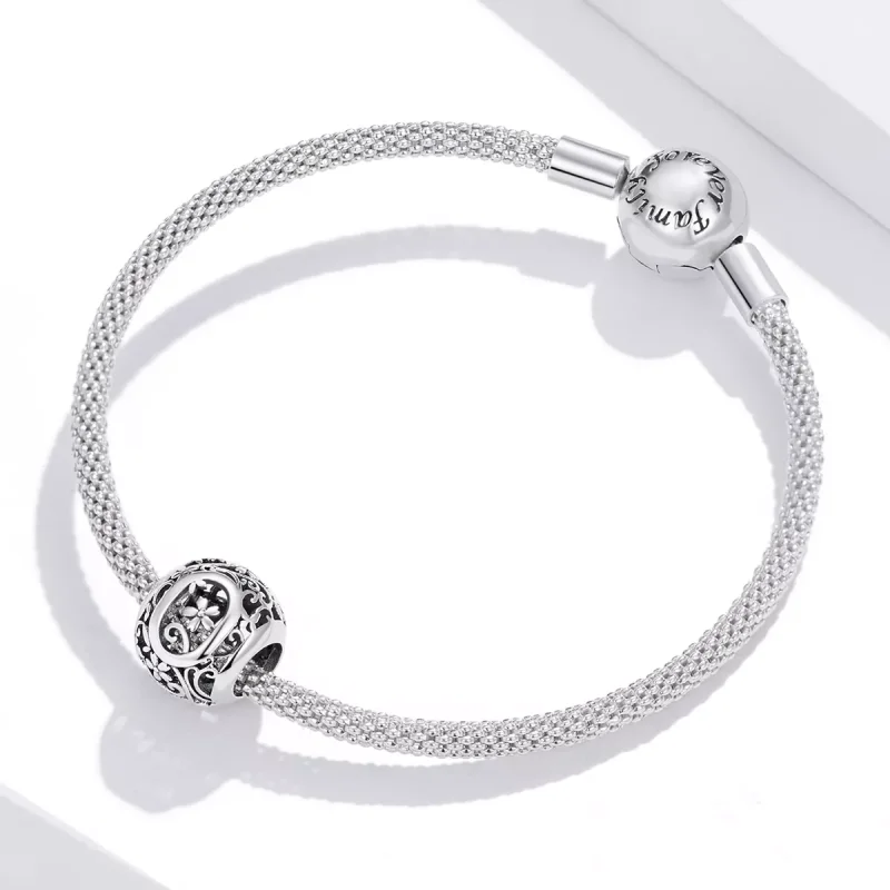 (bild till) Pandora Stil Berlock Openwork Flower Letter O - Scc1444-O - View 3