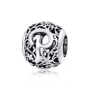 (bild till) Pandora Stil Berlock Openwork Flower Letter P - Scc1444-P