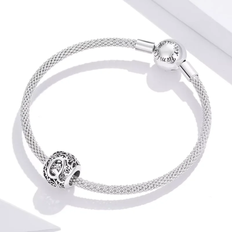 (bild till) Pandora Stil Berlock Openwork Flower Letter Q - Scc1444-Q - View 3