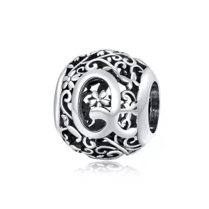 (bild till) Pandora Stil Berlock Openwork Flower Letter Q - Scc1444-Q