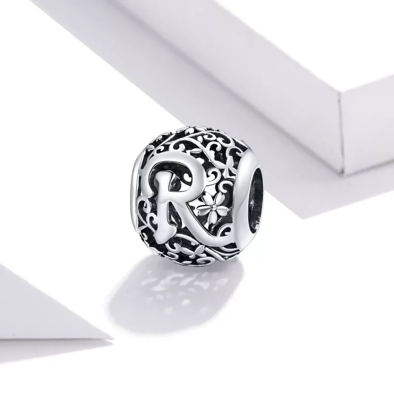 (bild till) Pandora Stil Berlock Openwork Flower Letter R - Scc1444-R - View 2