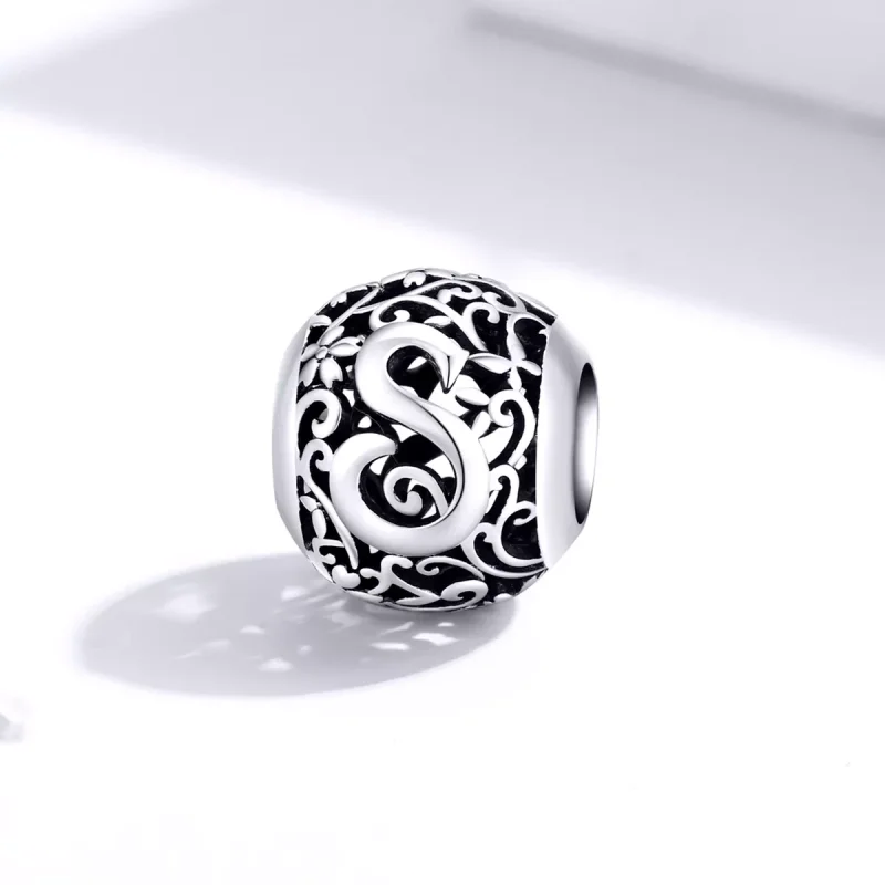 (bild till) Pandora Stil Berlock Openwork Flower Letter S - Scc1444-S - View 2
