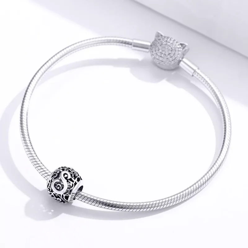 (bild till) Pandora Stil Berlock Openwork Flower Letter S - Scc1444-S - View 3