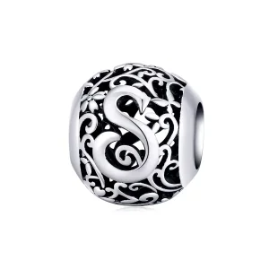 (bild till) Pandora Stil Berlock Openwork Flower Letter S - Scc1444-S